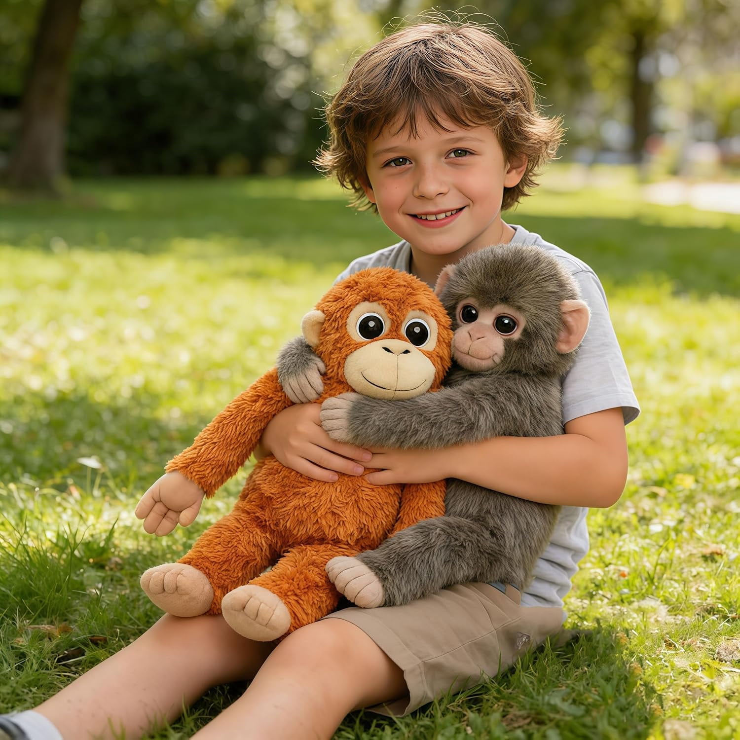 Punch Monkey Plush, Orangutan Plush with Baby Monkey Soft Toy, Washable & Safe for Fans, Realistic Soft Cuddly Monkey Toy