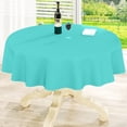 thumbnail image 1 of Mantel redondo impermeable de vinilo color verde azulado de 152 cm, 1 of 8