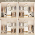 thumbnail image 6 of Homieasy 48" W - 96” W Closet Organizer, 8FT Walk in Closet Systems Starter Kit with 25” Tower and 3 Extendable Hanging Rods, Sturdy Wood Garment Rack with 4 Drawers and Mirror, White, 6 of 7