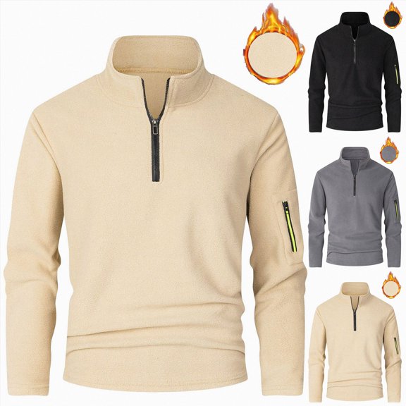 Men's Big and Tall Crewneck Fleece Pullover Sweatshirt Black XL