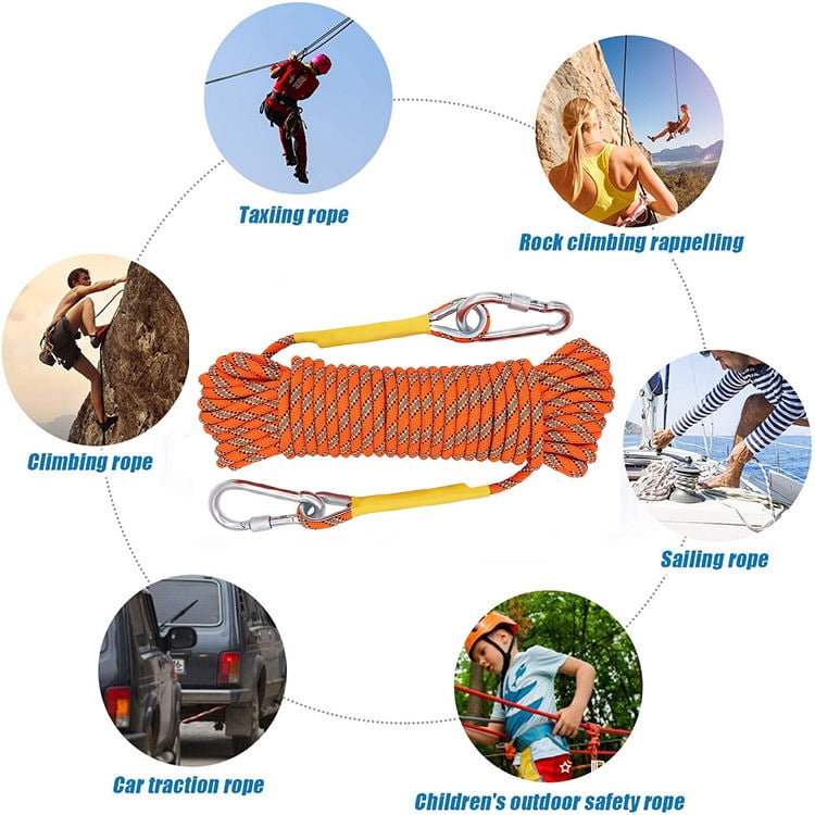 Climbing Ropes, Mountain Rock Rope，Dynamic Climbing Ropes, Outdoor Safety Rope 10 mm/3.93 Inches