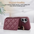 thumbnail image 3 of ELEHOLD Case for iPhone 16,Detachable Lanyard Crossbody Leather Wallet Case with Ring Holder & Mirror,Winered, 3 of 7