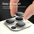thumbnail image 7 of JETech Camera Lens Protector for iPhone 13 Pro 6.1-Inch and iPhone 13 Pro Max 6.7-Inch, 9H Tempered Glass Metal Individual Ring Cover, HD Clear, 3-Pack (Silver), 7 of 7