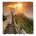 thumbnail image 3 of Ambesonne China Shower Curtain, Heritage Bricks, 69"Wx84"L, Orange Green, 3 of 5