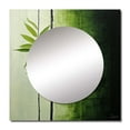 thumbnail image 2 of Designart "Collage of Green Ferns in a Simple Design III" Leaves Square Mirror For Wall Decor - Large Green Square Mirror Printed Wall Decor - Traditional Square Living Room Mirror, 2 of 5