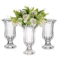 thumbnail image 1 of Jarrón Glasseam con pedestal de cristal para flores, 19 cm, juego de 3, 1 of 7