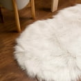 thumbnail image 3 of Ultra Soft Faux Sheepskin Fur Shag Rug Ivory 2' x 6' Sheepskin, 3 of 7