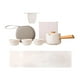 thumbnail image 5 of Juego de té de viaje japonés Juego de té chino con bolsa portátil 1 tetera y 3 Blanco, 5 of 9
