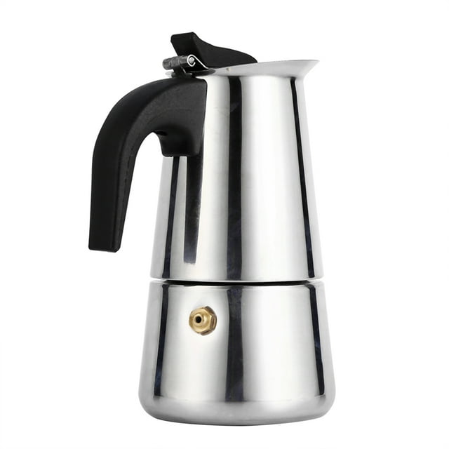 Nikou Coffee Maker - Stovetop Espresso Coffee Maker Moka Coffee Pot with Coffee Percolator Design for Home Office,Stainless Steel,100ml/200ml/300ml/450ml (Size : 100ml)
