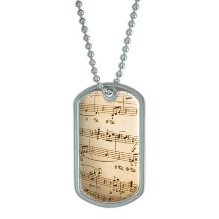 Music Musical Sheet Notes Vintage - Treble Clef Dog Tag