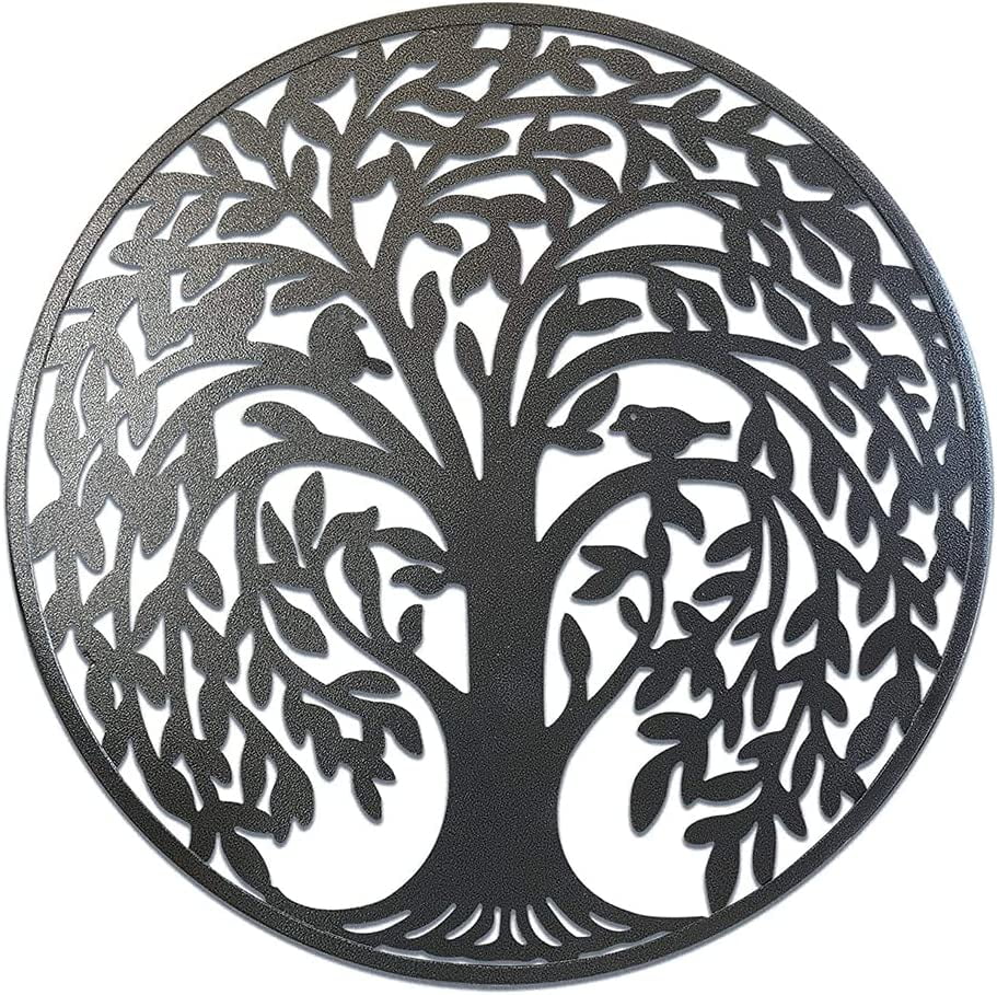DecorShore 24 in. Round Metal Wall Art Decorative Wall Sculpture