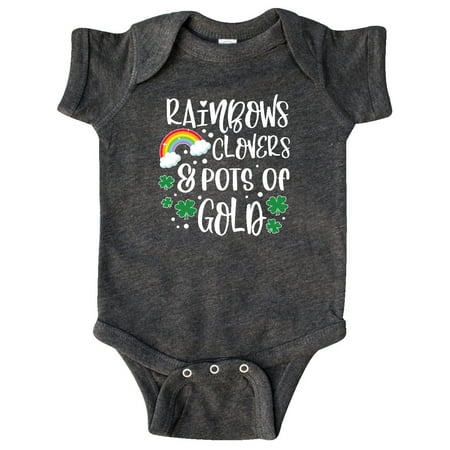 

Inktastic St .Patrick s Day Rainbows Clovers & Pots of Gold Gift Baby Boy or Baby Girl Bodysuit