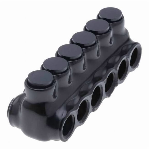 Polaris Wire Connector, 6 Port, Black, Plastisol Insulation IPLD1/0-6B