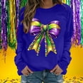 thumbnail image 1 of Xuyuer Women's Carnival Printed Long Sleeved Round Neck Mardi Gras Sweatshirt Carnival Outfits Women Carnival Sweatshirts Fat Tuesday Fashionable Pullover Tops, 1 of 6