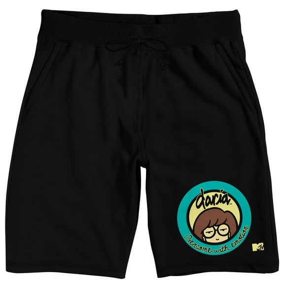 Daria Logo Men's Black Sleep Pajama Shorts-Medium