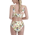 thumbnail image 5 of High Waisted Bikini Sets For Women, Wild Exotic Birds And Flowers Swimsuits Tummy Control, Two Pieces Bathing Suit, 5 of 8