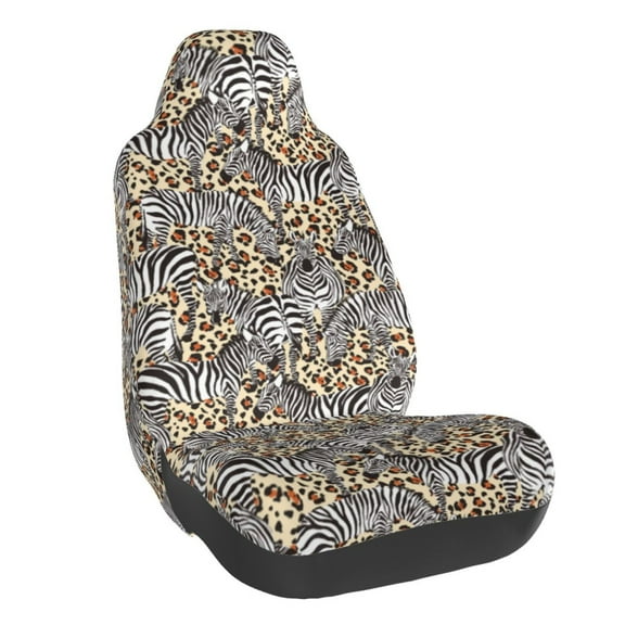 Pofeuu Zebra Print Automotive Car Seat Covers Flat Cloth Full Set Seat Covers,Car Seat Covers front seats for Cars Trucks and SUVs