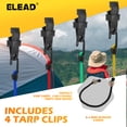 thumbnail image 5 of ELEAD 33 Piece Premium Bungee Cords Assortment Jar, Includes 10", 18", 24", 32", 40" Bungee Cord with Hooks, 6" Nylon Cable Ties, 8" Canopy Tarp Ball Ties and Tarp Clips, 5 of 7