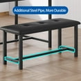 thumbnail image 5 of Dining Table Set for 4, Kitchen Table with 2 Upholstered Benches, Wood Kitchen Dining Room Set, for Small Space, Apartment, Home, Dinner, Retro Black, 5 of 7