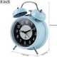 thumbnail image 2 of ZHAOCHENG Reloj despertador retro luminoso de cuarzo silencioso por la mañana, reloj despertador analógico de viaje, alarma sin tictac, doble campana, funciona con pilas, reloj despertador infantil co, 2 of 5