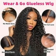 thumbnail image 2 of Wear and Go Glueless Wigs Human Hair Pre Plucked Deep Wave Bob Wig Human Hair Lace Front Wigs for Beginners Upgraded No Glue Pre Cut 4x4 Lace Closure Glueless Wigs for Black Women Human Hair 12 Inch, 2 of 8