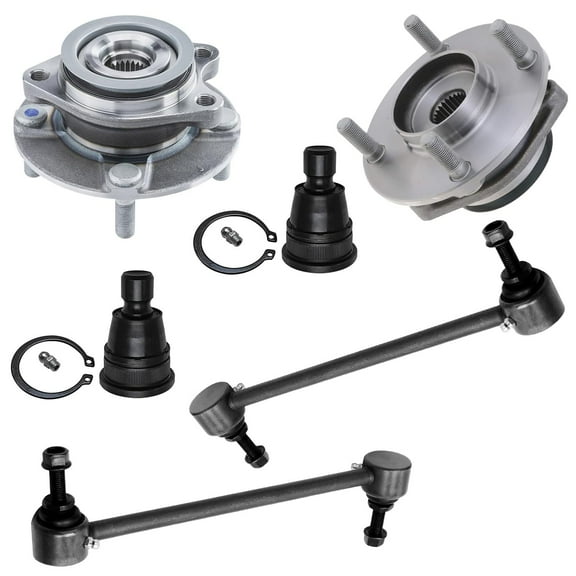 Detroit Axle - 6pc Front Wheel Bearing Hubs Suspension Kit for 2007-2012 Nissan Versa [4-Wheel ABS] 2 Wheel Bearing Hubs Assembly 2 Sway Bar Links 2 Lower Ball Joints 2008 2009 2010 2011 Replacement
