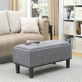 thumbnail image 6 of HomeStock Rustic Ranch Storage Ottoman, Beautifully Upholstered Linen, Distressed Reversible Trays, 30" L x 30" W x 18" H, Versatile Storage, 6 of 9