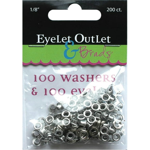 Eyelet Outlet Oeillets & Rondelles -1/8", 100 Oeillets, 100 Rondelles