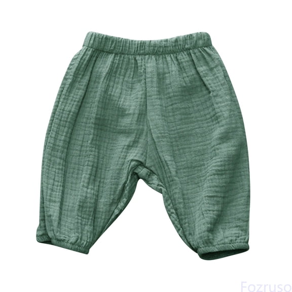 Fozruso Toddler Kids Baby Boy Girl Elastic Basic Harem Long Pants Bloomers Casual Joggers Boys Pants Kids Casual Sizes 18-24 Months(Green)