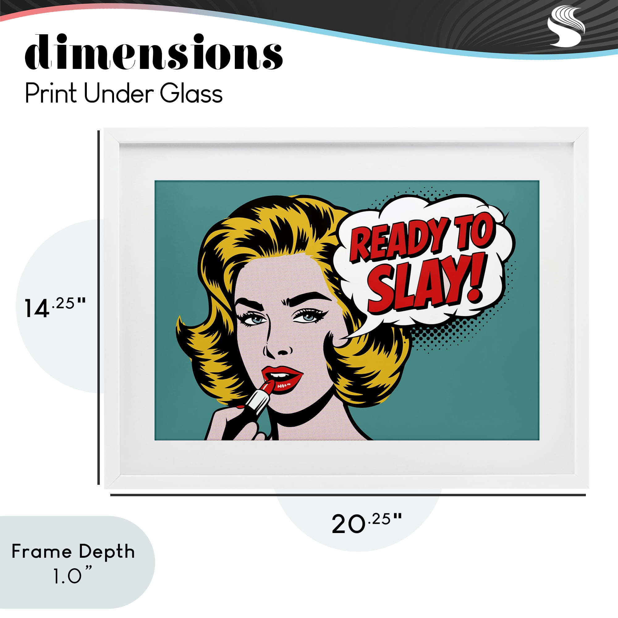 Stupell Industries Ready To Slay Pop Lipstick White Framed Print Under Glass, design by Andreas Magnusson