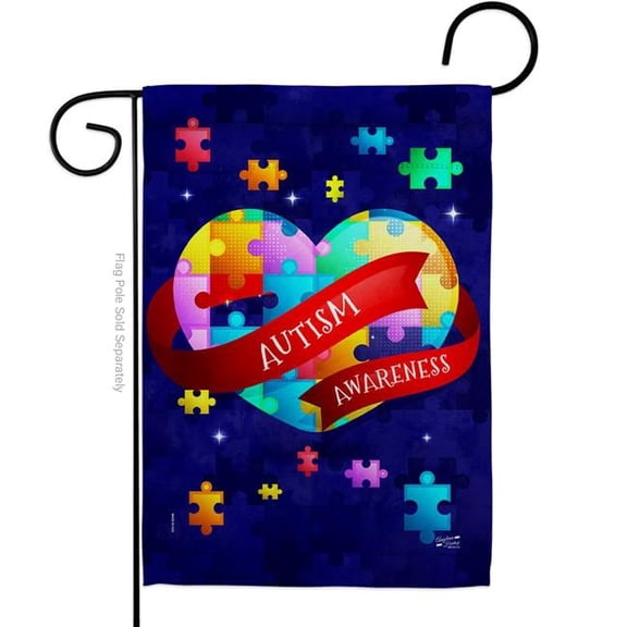 Angeleno Heritage G135488-BO World Autism Support Awareness 13 x 18.5 in. Double-Sided Decorative Vertical Garden Flags for House Decoration Banner Yard Gift