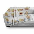 thumbnail image 3 of Gender Reveal Soft Flannel Fleece Throw Blanket, Newborn Composition with Various Face Gestures Crying Sleeping and Smiling, Cozy Plush for Indoor and Outdoor Use, 50" x 70", Multicolor, by Ambesonne, 3 of 6