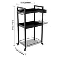 thumbnail image 4 of TidBay Screwdrivers Wrenches Tool Organizer Cart with Multi-Directional Wheels 3-Layer Design Garage Floor Standing Rolling Storage Cart, 4 of 8