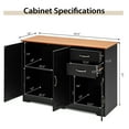 thumbnail image 3 of Costway Buffet Bahut Armoire de Cuisine Armoire de Rangement avec 2 Tiroirs et 3 Portes Noir, 3 of 10