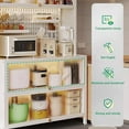 thumbnail image 4 of SURJDE Kitchen Bakers Rack, with Storage Cabinet, 5-Tier Microwave Stand with Pegboard, Large Metal Storage Shelves for Pantry Home Kitchen Spices, Pots, and Pans, 4 of 7