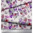 thumbnail image 3 of Soimoi Polyester Crepe Fabric Leaves & Rose Flower Print Fabric by Yard 42 Inch Wide, 3 of 3