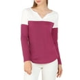 thumbnail image 1 of Unique Bargains T-Shirt Décontracté à Manches Longues et Col en V Fendu pour Femmes, 1 of 6