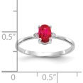 thumbnail image 3 of 14K White Gold Diamond & Ruby Birthstone Ring (Size 6) Made In India xbr220, 3 of 5