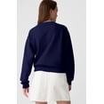 thumbnail image 2 of Warm and Stylish: Navy Blue Fleece-Lined Sweatshirt with Drop Shoulder Design, 2 of 11