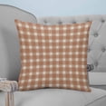 thumbnail image 4 of 26x26 Pillow Covers Set of 2, Khaki Checkered Square Throw Pillow Covers for Couch/Sofa/Living Room, Farmhouse Plaid Buffalo Elegant Decorative Soft Pillowcases for Couch Throw Pillows, 4 of 7