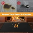 thumbnail image 3 of Hearth Rugs for Fireplaces Fire Resistant, 48 x 28 x 0.04 inch Fireproof Fireplace Mat Hearth Rug, Hearth Pads for Wood Stove Fireplace Indoor Outdoor, Protect Floors Carpets from Sparks Embers-Black, 3 of 6