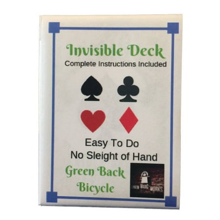 London Magic Works Invisible Deck Plus 25 Tricks (Bicycle Back) -Become A Expert Magician Today! (Choose Red or Blue)