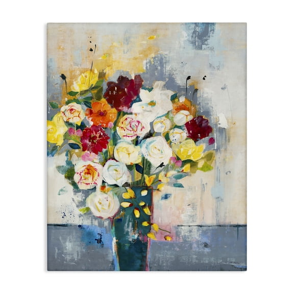 Stupell Industries Modern Roses and Daisies Abstract Bouquet Canvas Art, 16 x 20, by Jill Martin