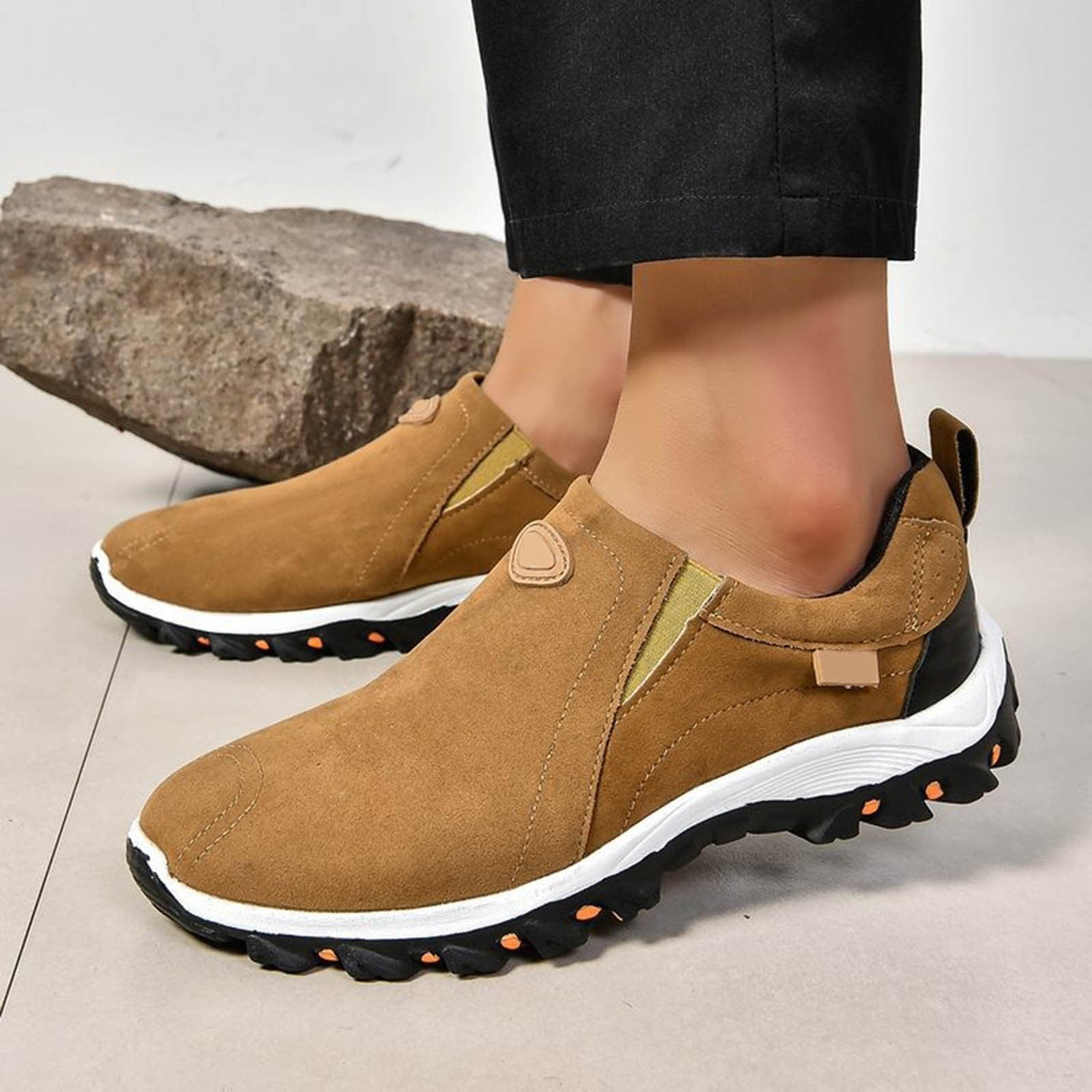 Dakaela Men's Slip on Loafers Comfortable Leather Casual Walking Shoes for Work Office Dress Outdoor