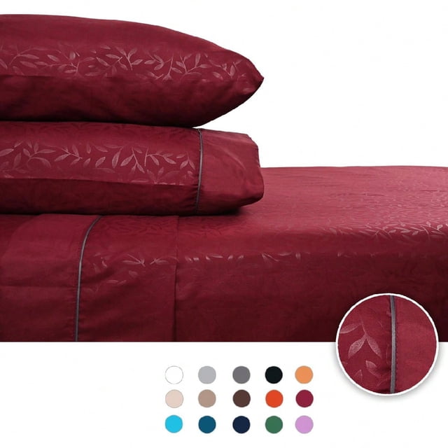 Juego de Sábanas Individual 2800 Hilos Extra Suave Premium Textura Flores Soft Nature