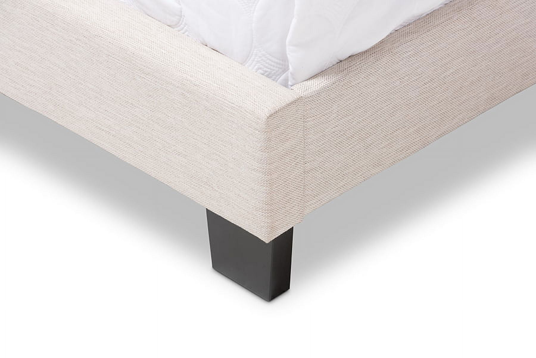 Baxton Studio Hampton Light Beige Fabric Upholstered King Size Bed