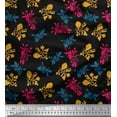 thumbnail image 1 of Soimoi Black Cotton Duck Fabric Artistic Floral Printed Fabric 1 Yard 42 Inch Wide, 1 of 1