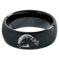 thumbnail image 2 of Tungsten Horse Horses Equestrian Equine Equidae Band Ring 8mm Men Women Comfort Fit Black Dome Brushed Polished, 2 of 4