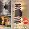 thumbnail image 2 of Aplique de pared exterior E27 con luz LED arriba y abajo, IP65, resistente al agua, para porche, puerta de entrada, lámpara de pared exterior, 2 of 5