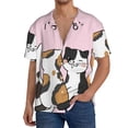 thumbnail image 1 of Fotbe Cute Cats Camisa Estampada de Manga Corta para Hombre, Casual de Verano, Estilo Playero, Sin Arrugas-Medium, 1 of 5